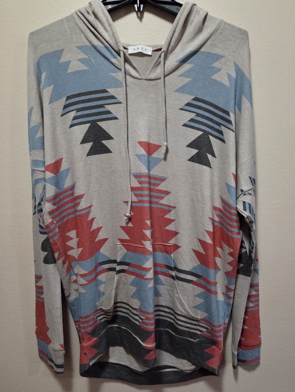 Women's Aztec Pattern Knit Hoodie - Size  Medium